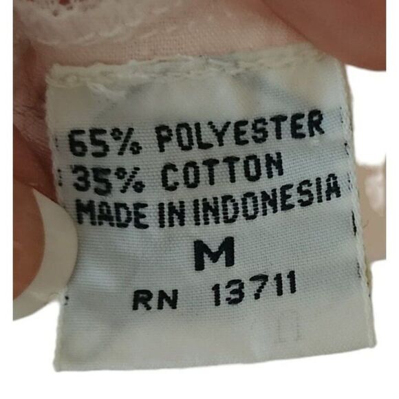 Vintage 80s Sleeveless Lace Trim Feminine Nightgown Womens Size M Pink - Picture 6 of 7